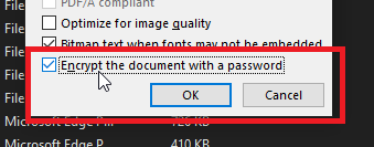 Word doc to password protected PDF