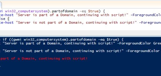 Check if a computer is member of a domain or workgroup via PowerShell