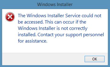 The windows installer service could not be accessed