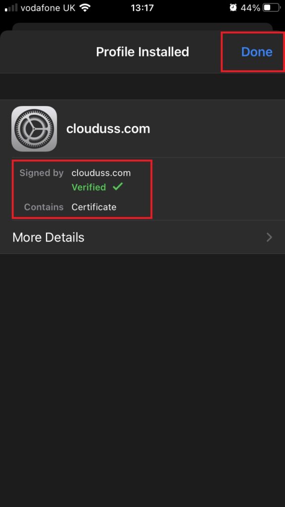 Adding Trusted Root Certificates to iOS14