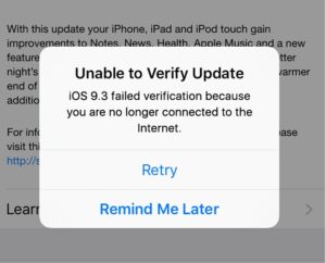 remove an iOS update