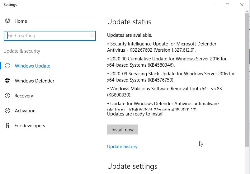 Windows Server and installing selective Windows Updates